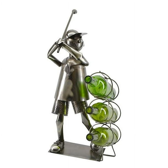24 x 12 x 6 in. Golfer Wine 3-Bottle Holder