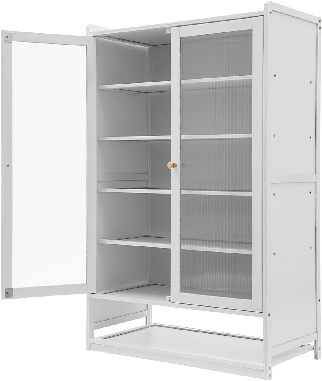 24 x 13 37in Free Standing Shoe Cabinet, 7 Tiers Shoe Rack Organizer Cabinet with 2 Ma-gnetic Doors, 21 Pairs Shoe Storage Cabinet for Entryway, Space Saving