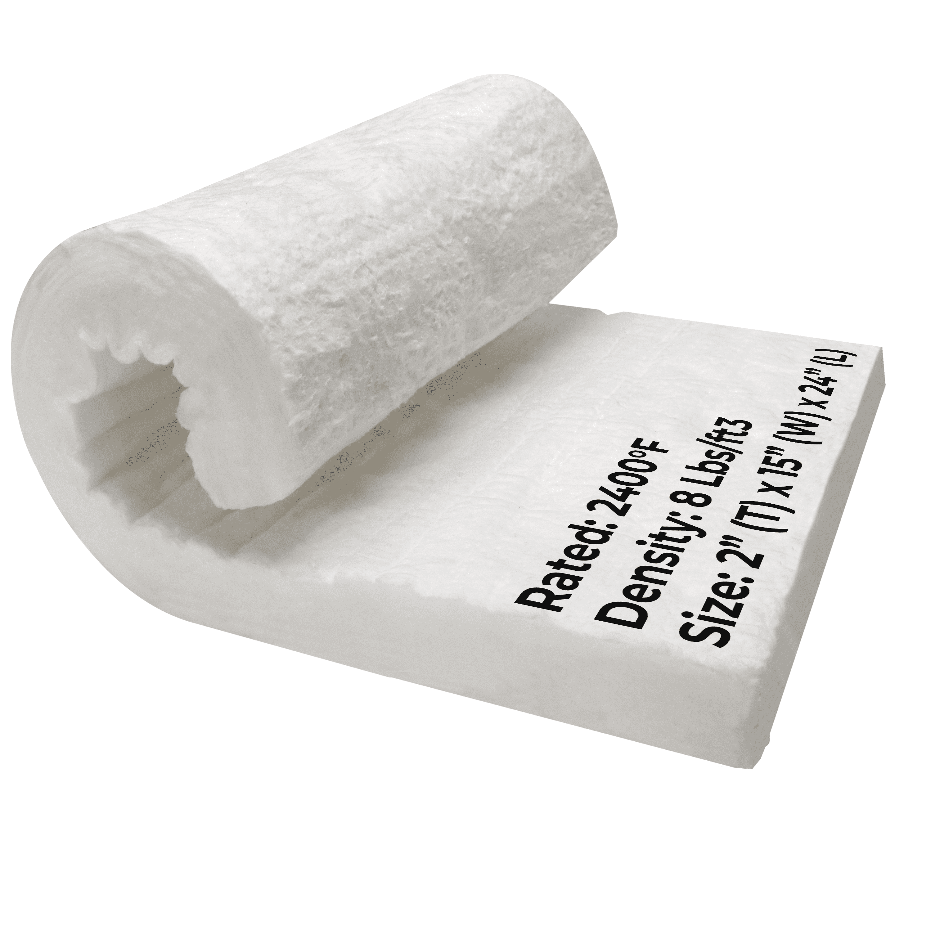 24" x 15" x 2" Thick , Ceramic Fiber Blanket 2400F 8 Density High