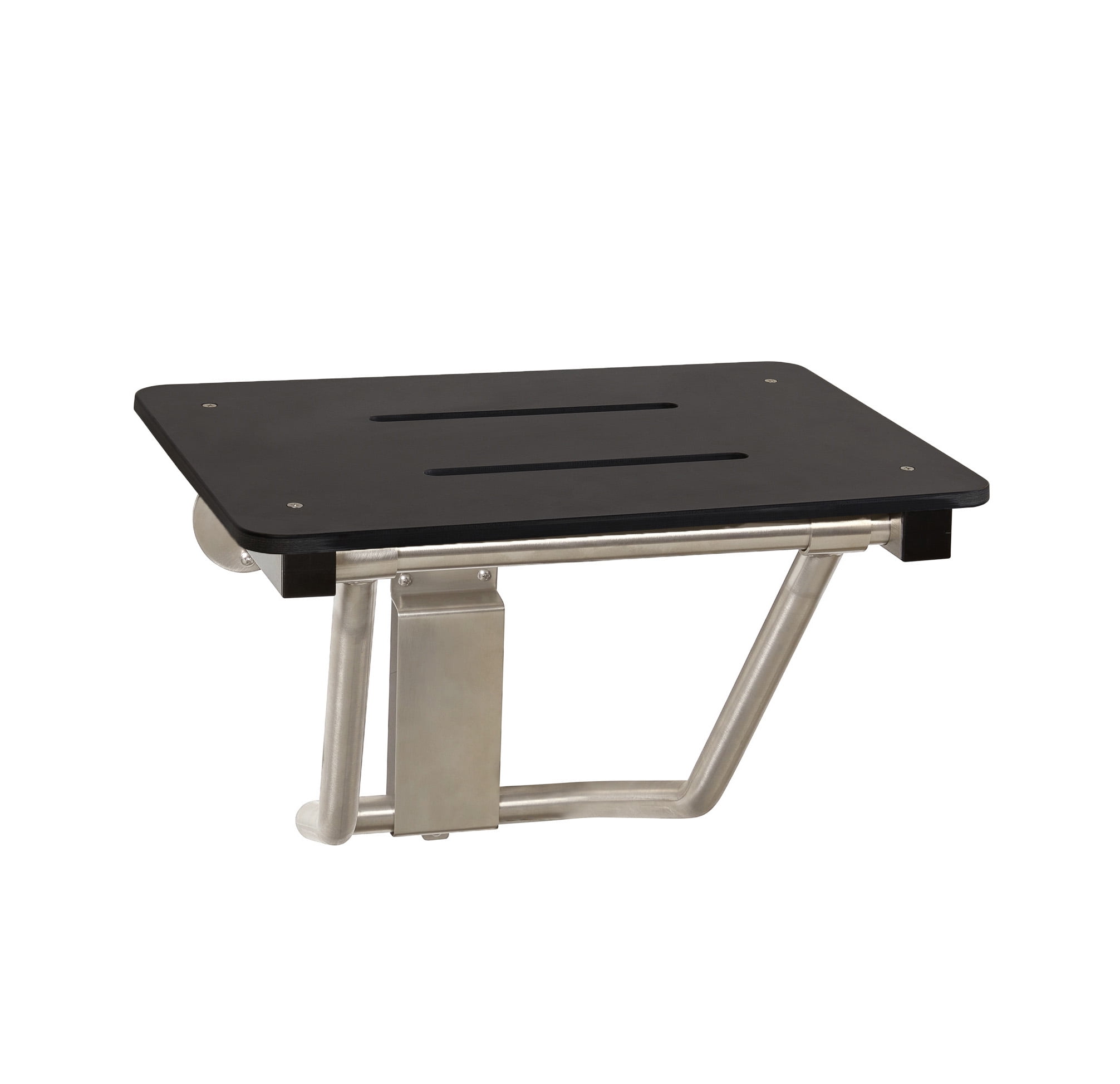 24" x 15" Black Folding Wall Mount ADA Shower Seat Bench