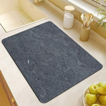 24" x 16" Dish Drying Mat for Kitchen Counter, Absorbent Hide Stain Rubber Coffee Mat, Easy Clean, Eco-friendly, Heat-resistant, Large Kitchen Drying Mat