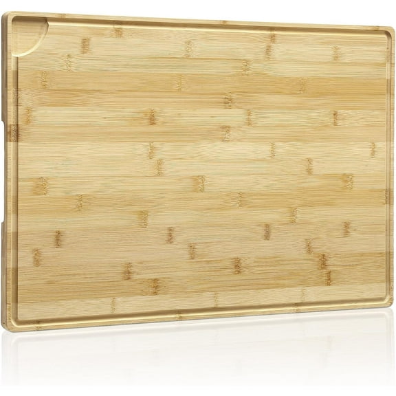 24 x 16 Inch Cutting Board for Kitchen,Extra Large Bamboo Cutting Board with Deep Juice Groove and Handle for Stove Top, Kitchen Chopping Boards for Meat Vegetables