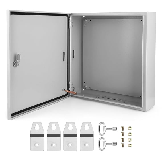 24 x 16 x 10 in NEMA 4X Electrical Enclosure, IP66 Steel Junction Box with Mounting Plate