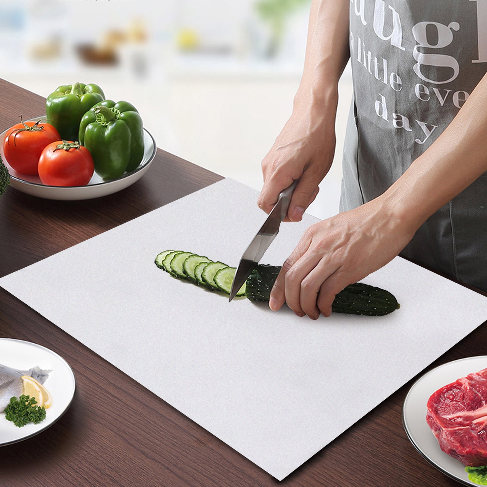 24 x 16in Large Kitchen Chopping Board Stainless Steel Dough Cutting Board "L" Design