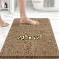 thumbnail image 1 of 24" x 17" Chenille Bath Mat – Non-Slip with Backing Bath Rug Ultra-Absorbent and Machine Washable Bathroom Mat Quick-Dry Design. Ideal for Bathroom Shower and Tub Areas, 1 of 14