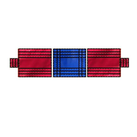 24' x 18' 3 Piece Flatbed Trailer Lumber Tarp with 8 FT Drop - Heavy Duty Red/Blue 18 Oz Vinyl Waterproof Tarp for Truck/Trailers to Protect Cargo from Wind, Rain, Snow and Sun
