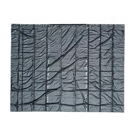 24' x 18' Black Steel Tarp for Heavy Duty Truck Cargo - 14 Oz Vinly Lightweight Flatbed Tarps with 8' Drop - Waterproof Tarp for Trailers to Protect Cargo from Wind, Rain, Snow and Sun