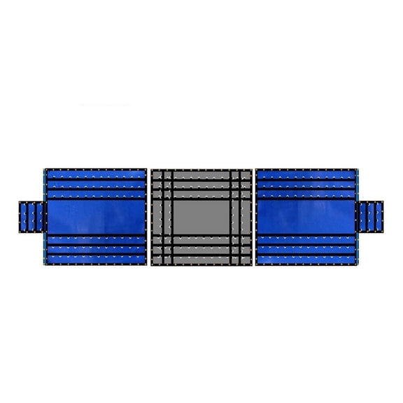 24' x 18' Flatbed Trailer 14 Oz Lightweight 3 Piece Lumber Tarp w/ 8 FT Drop - Heavy Duty Blue/Black Vinyl Waterproof Tarp for Truck/Trailer to Protect Cargo from Wind, Rain, Snow & Sun