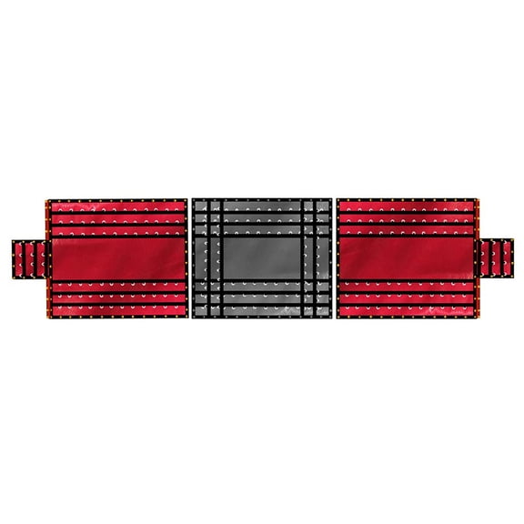 24' x 18' Flatbed Trailer 14 Oz Lightweight 3 Piece Lumber Tarp w/ 8 FT Drop - Heavy Duty Red/Black Vinyl Waterproof Tarp for Truck/Trailers to Protect Cargo from Wind, Rain, Snow & Sun