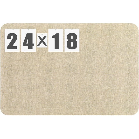 24"x 18" Linen Fabric Bulletin Board Pinboard for Wall Display Frameless Pin Board Display Notice Memory Board for Office Walls (Brown)