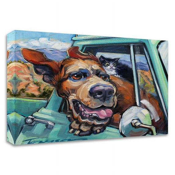 24" x 18" Love Travels by CR Townsend - Wall Art Print on Canvas Fabric White