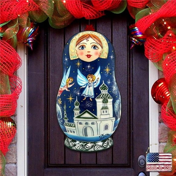 24 x 18 in. Flying Angels Nesting Doll Door Decor