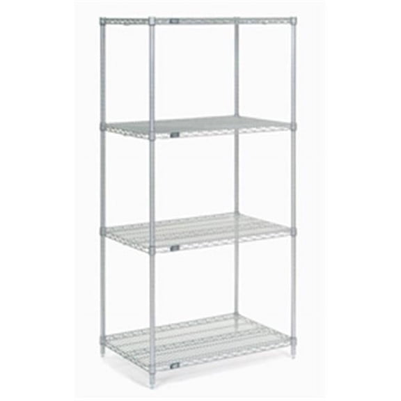 24 x 18 x 74 in. Nexel Poly-Z-Brite Wire Shelving, Clear