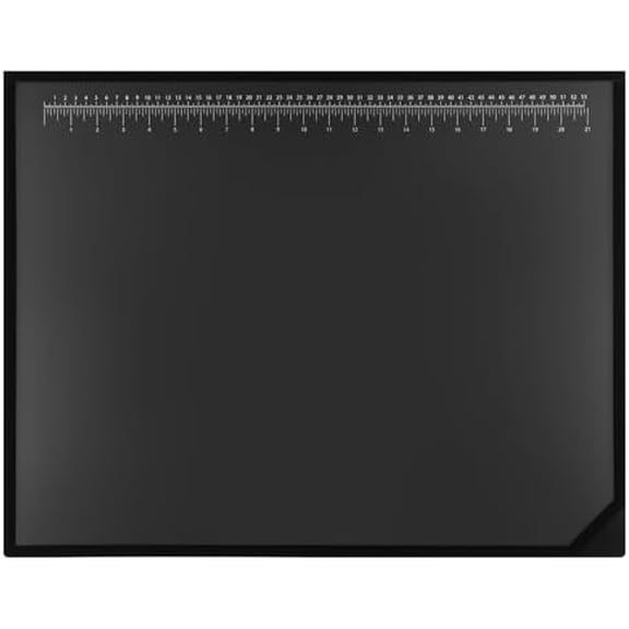 24" x 19" Black Desk Pads Desktop Organizer with Clear Overlay Desk Mat with Metric and English Rulers on Overlay for Office and Home (Ruler)$$Office