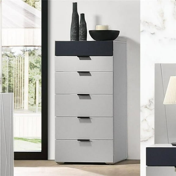 24 x 19 x 48 in. Marsala Chest, Light Grey & Navy