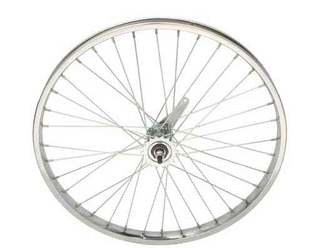 24" x 2.125" Steel Coaster Wheel 12G Chrome. Bicycle wheel, bike wheel