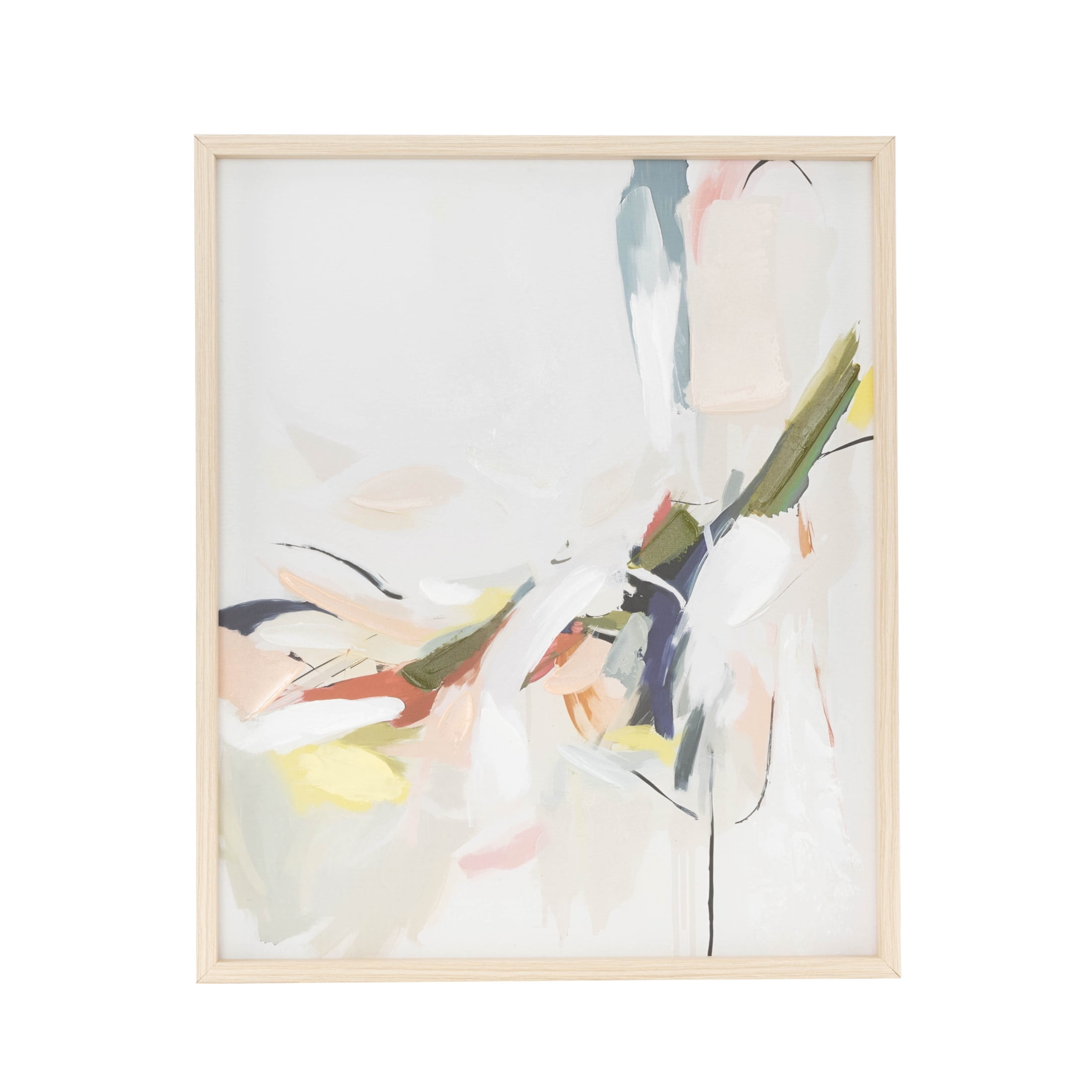24" x 20" Abstract Framed Wall Art with Light Brown Frame, by DecMode