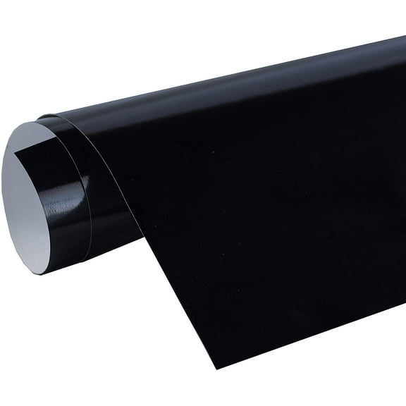 24" x 20 ft Roll of glossy Black Repositionable Adhesive-Backed Vinyl for Craft Cutters, Punches and Vinyl Sign Cutters