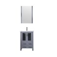 thumbnail image 1 of 24 x 22 in. Volez Single Vanity Set with Ceramic Top Ceramic Integrated Square Sink & Mirror - Dark Grey with Integrated, 1 of 1