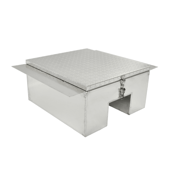 24 x 22 x 12 Inch Aluminum Step Truck Tool Box Low Profile w/ Notched Bottom