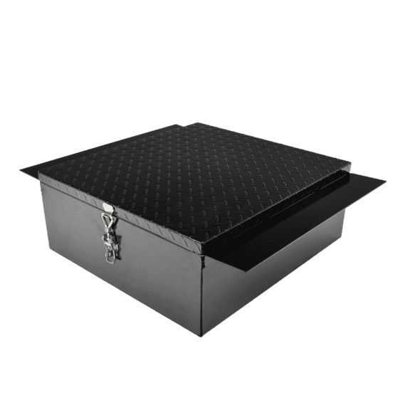 24 x 22 x 9" Aluminum Step Truck Tool Box Low Profile w/ Notched Bottom