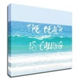 thumbnail image 1 of 24" x 24" Beach Is Calling by Sylvia Coomes Wall Art Print on Canvas Fabric Blue, 1 of 3