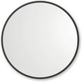 thumbnail image 1 of 24” x 24” Black Rubber Framed Mirror | Round Bathroom Wall Mirror, 1 of 10