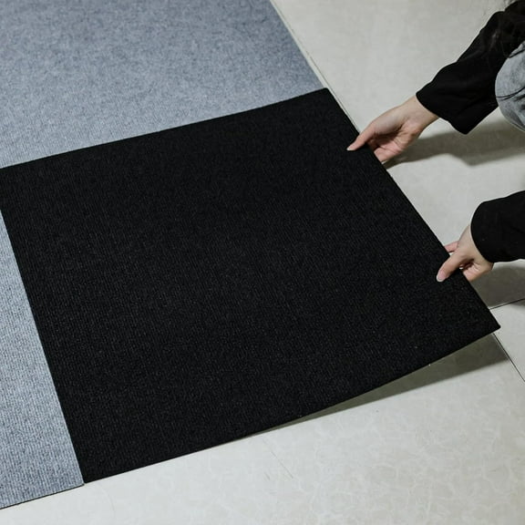 24" x 24" Carpet Tiles Peel and Stick, Non-Slip Squares Carpet Floor Tile, Easy DIY Install, Self Adhesive Carpet Squares for Kitchen Bedrooms Indoor Outdoor