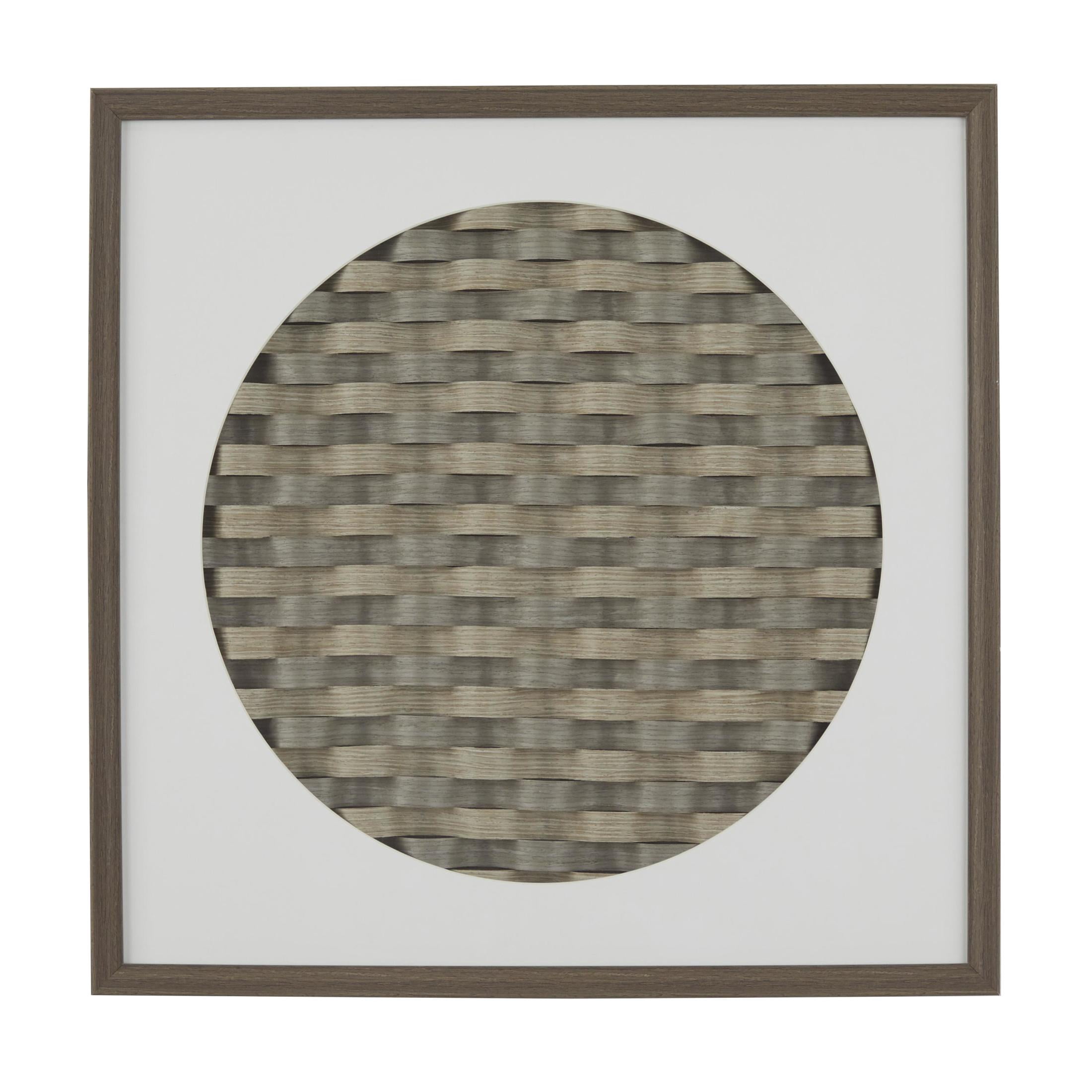 24" x 24" Dark Brown Geometric 3D Weaved Shadow Box, by DecMode