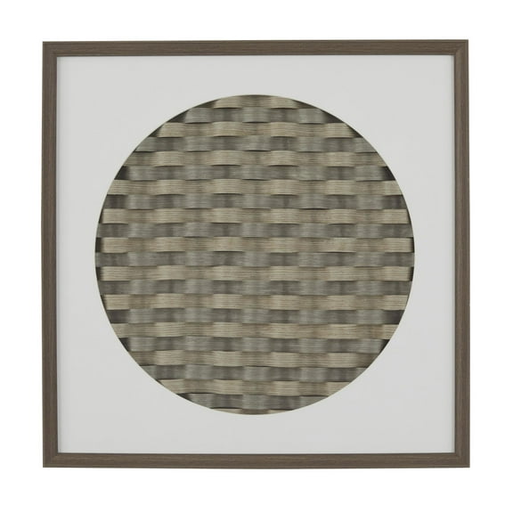 24" x 24" Dark Brown Geometric 3D Weaved Shadow Box, by DecMode