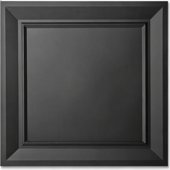 24 x 24 Inch Black PVC Drop Ceiling Tiles 12 Pack Fire Rated Waterproof Lightweight 3D Pattern