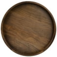 thumbnail image 1 of 24 x 24 Inches Black Walnut Large Ottoman Tray Round Table Tray Wooden Solid Circle Serving Tray with Handles Platter Decorative Tray for Oversized Ottoman Home Breakfast in Bed Tea Coffee, 1 of 9