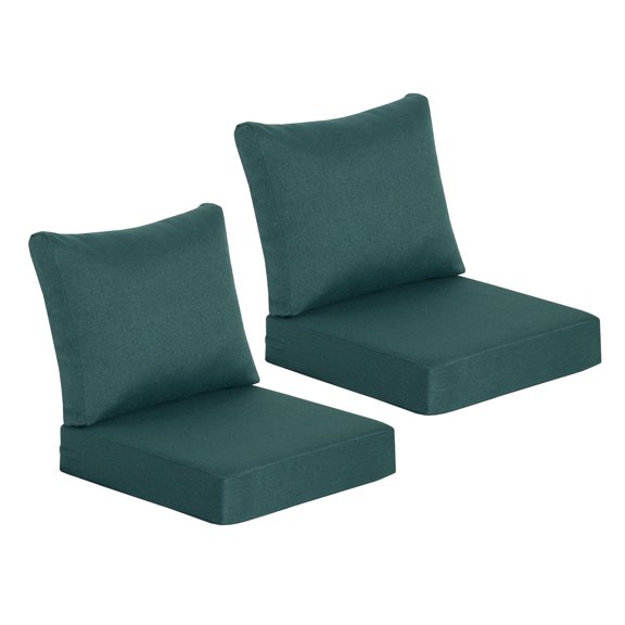24" x 24" Outdoor/Indoor Deep Seat Patio Chair Cushions (Set of 2) - Water Resistant Design