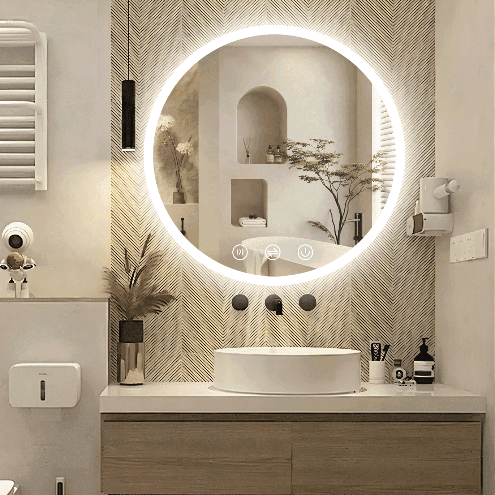 36" X 30" LED Bathroom Mirror With Lights, Smart Dimmable Vanity Mirror - View #7