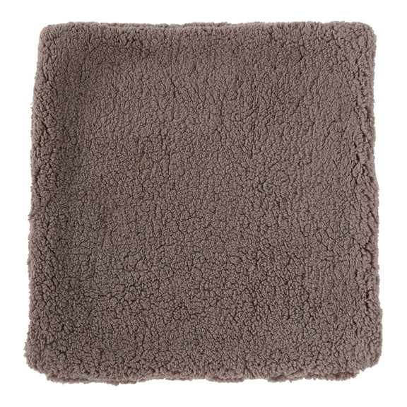 24" x 24" Sherpa Throw Pillow Cover in Fossil Gray