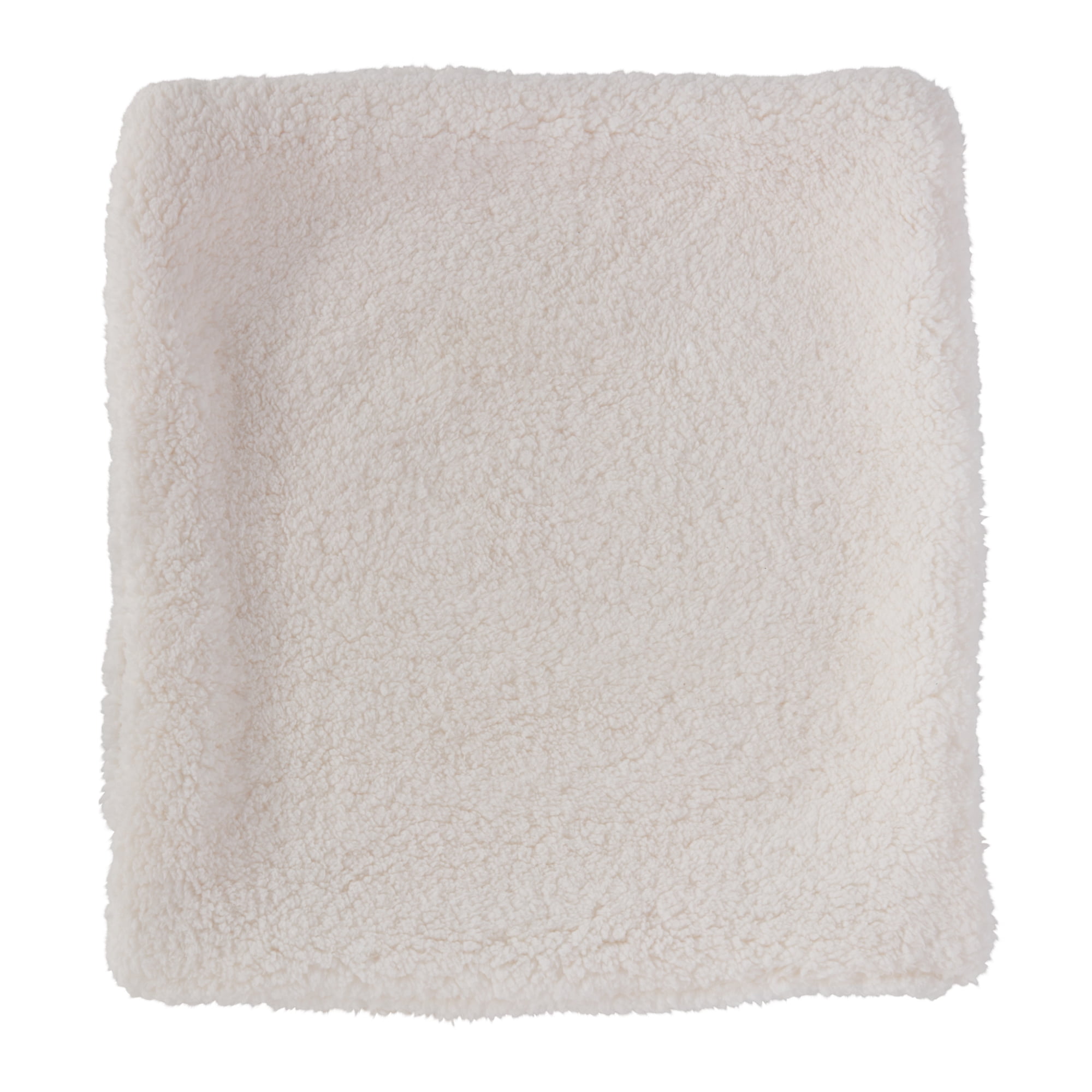 24" x 24" Sherpa Throw Pillow Cover in Snow