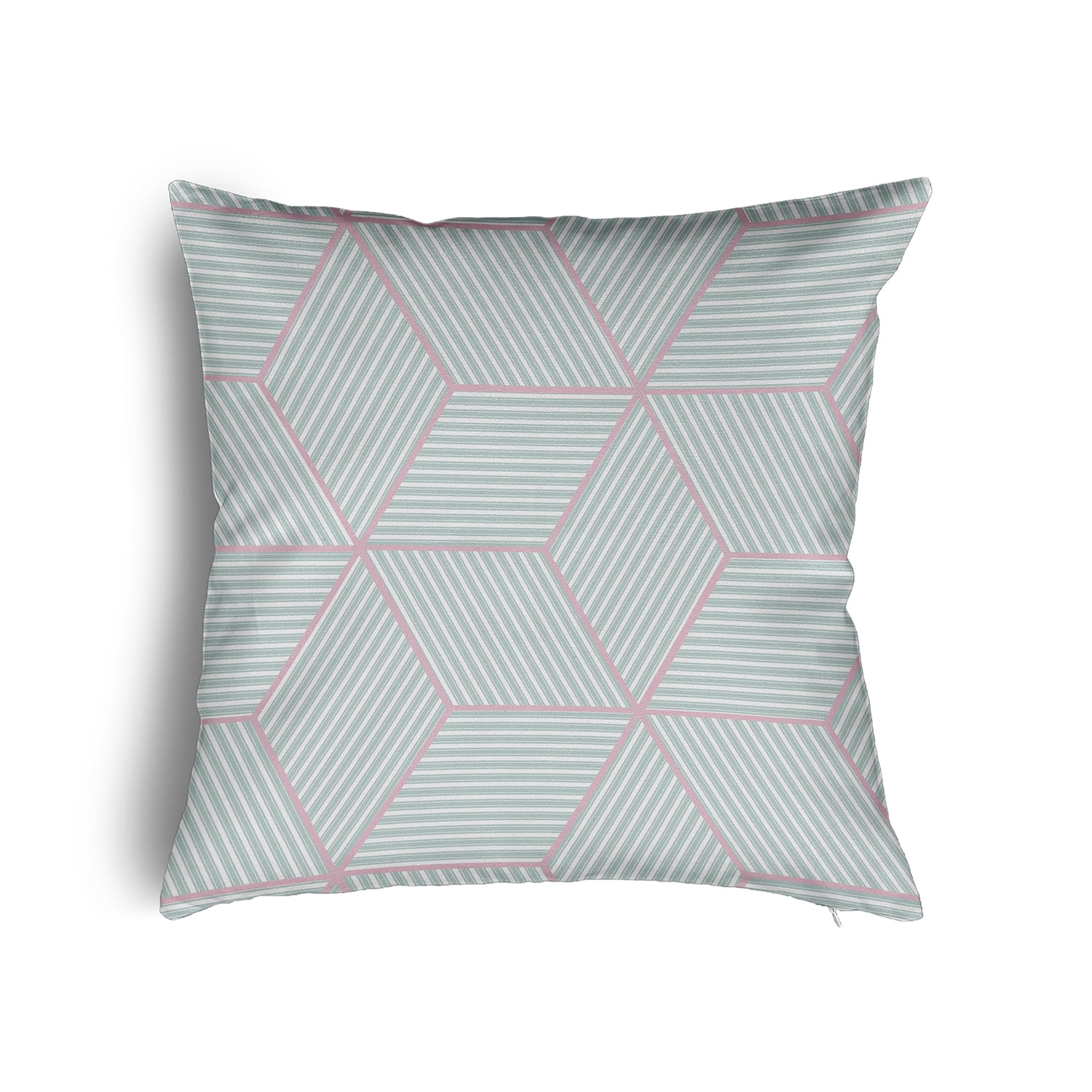 24" x 24" Simply Daisy Cube Stack Poly Pillow with Zipper, Aqua Qty 1