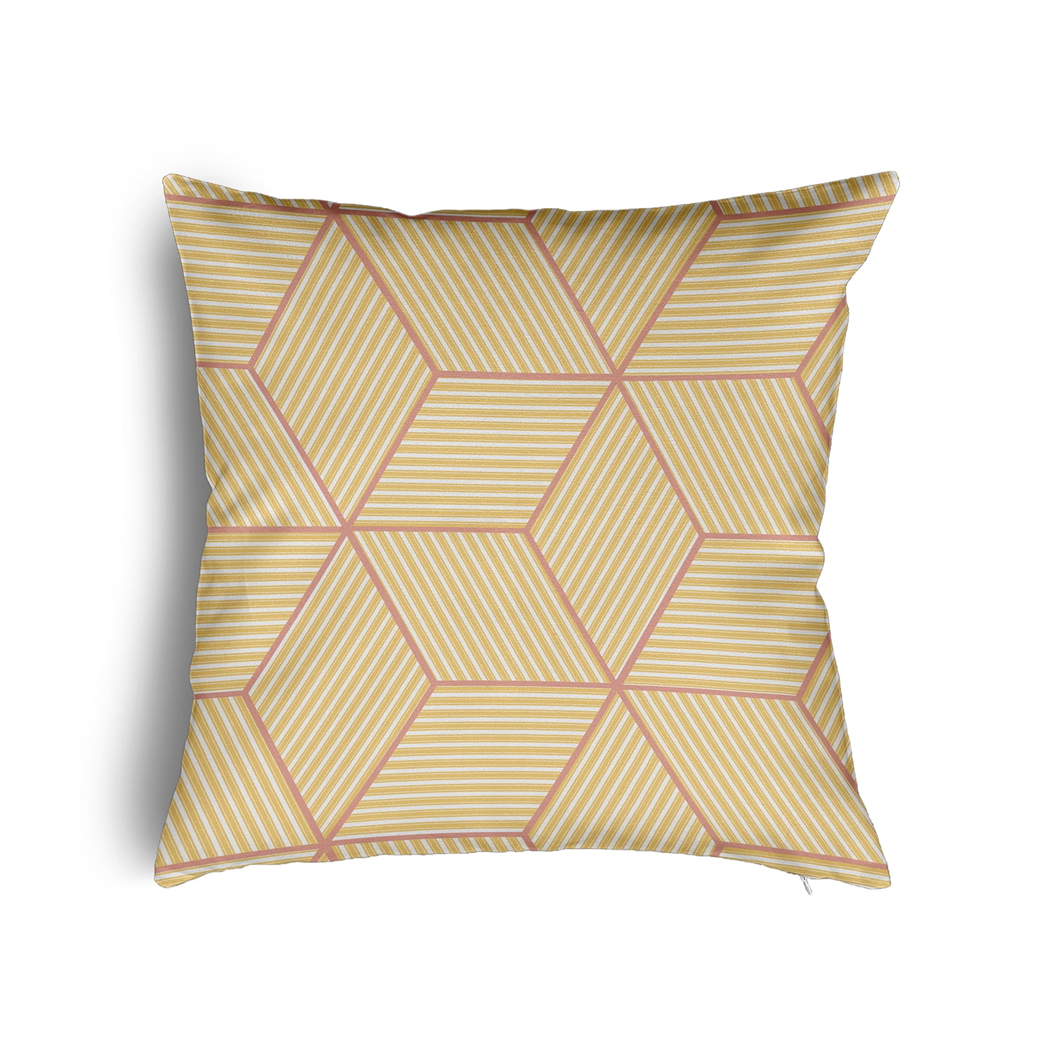 24" x 24" Simply Daisy Cube Stack Poly Pillow with Zipper, Daffodil Qty 1