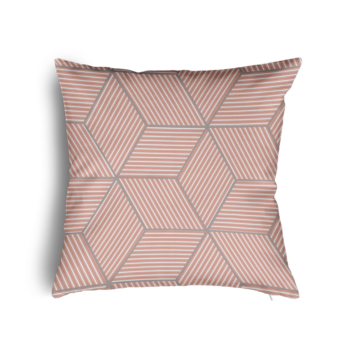 24" x 24" Simply Daisy Cube Stack Poly Pillow with Zipper, Soft Coral Qty 1