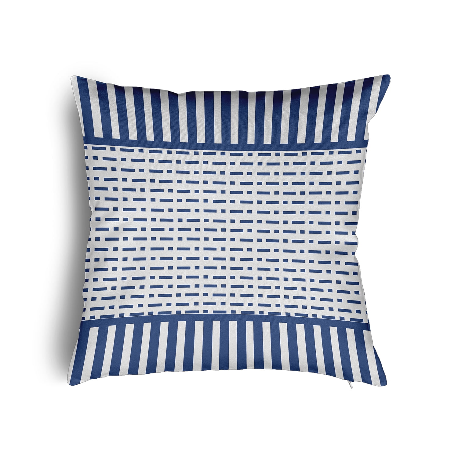 24" x 24" Simply Daisy Dots and Dashes Poly Pillow with Zipper, Nautical Navy Qty 1