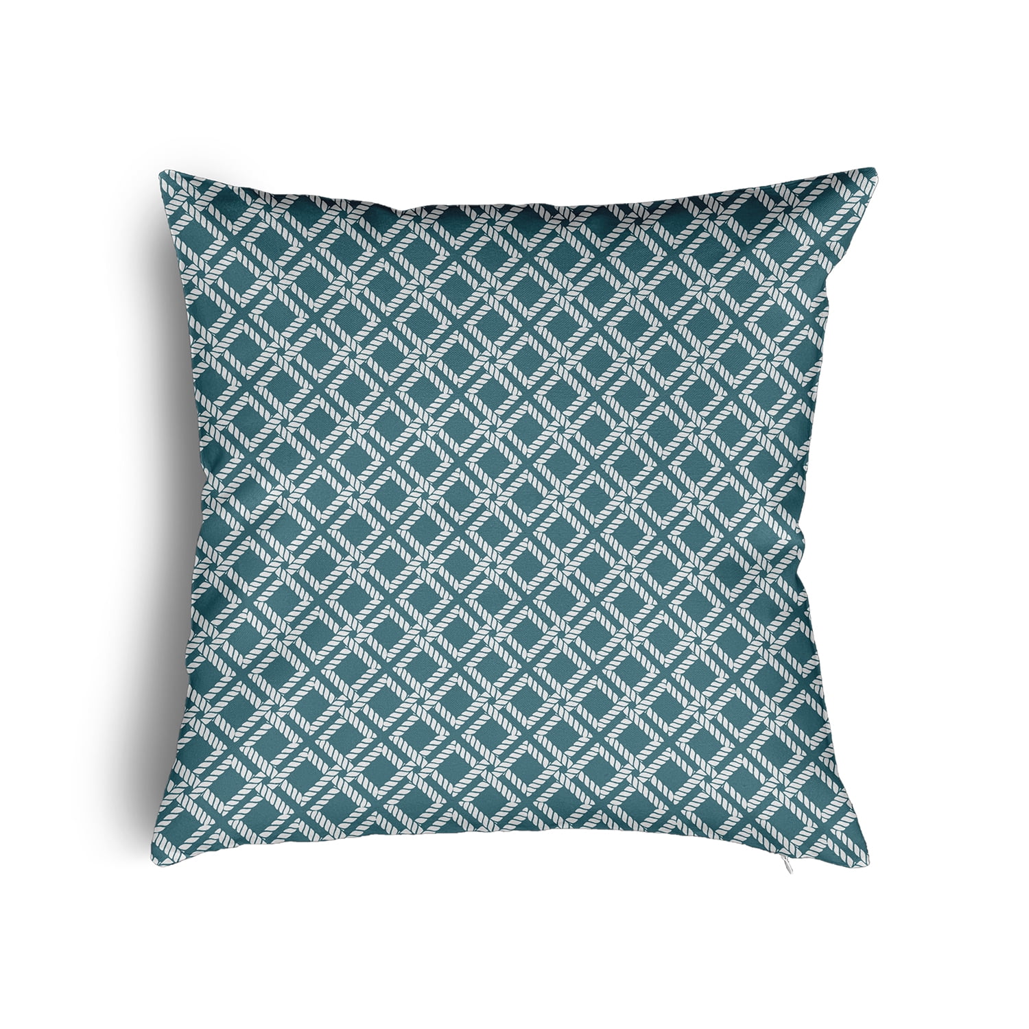 24" x 24" Simply Daisy Rope Rigging Poly Pillow with Zipper, Mineral Blue Qty 1