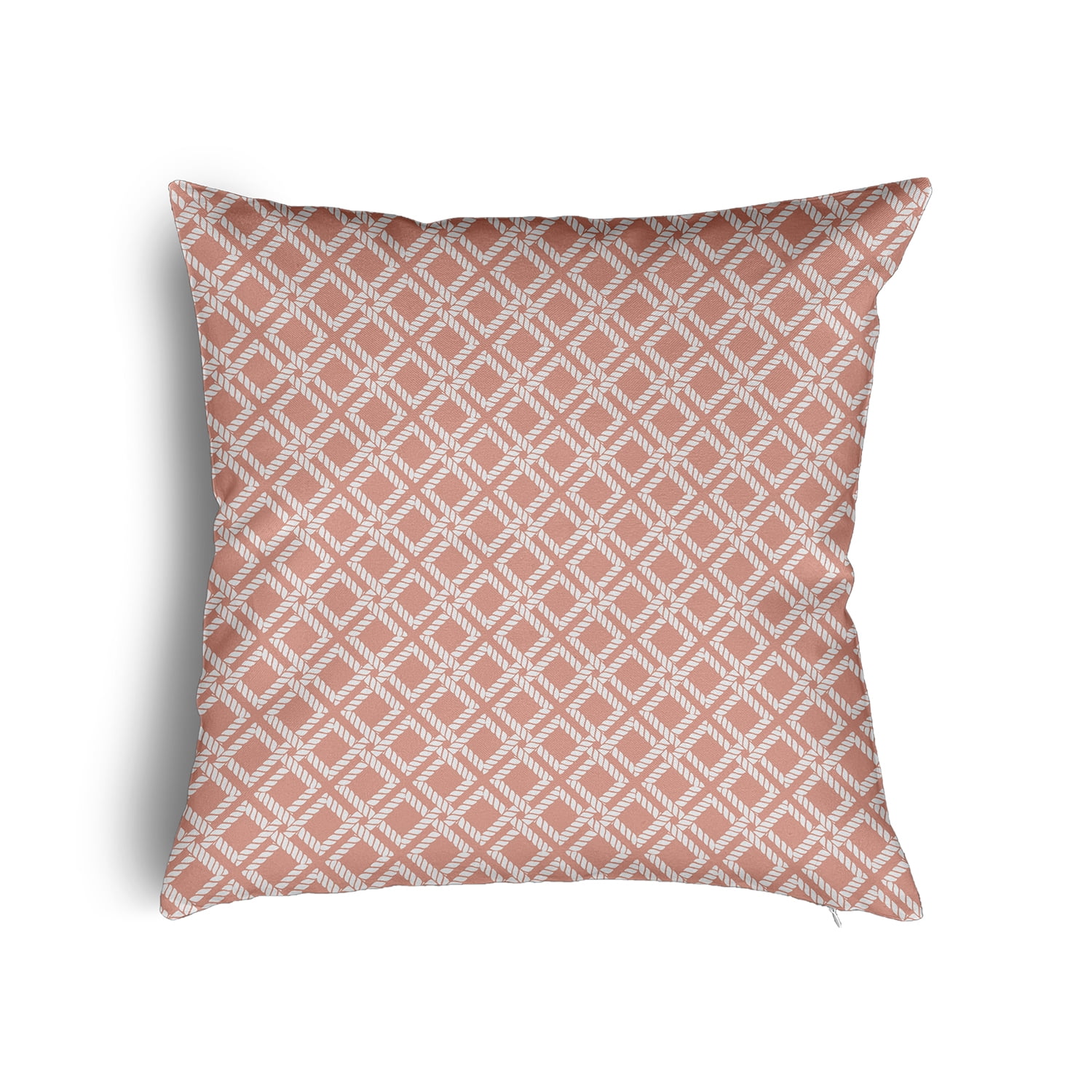 24" x 24" Simply Daisy Rope Rigging Poly Pillow with Zipper, Soft Coral Qty 1