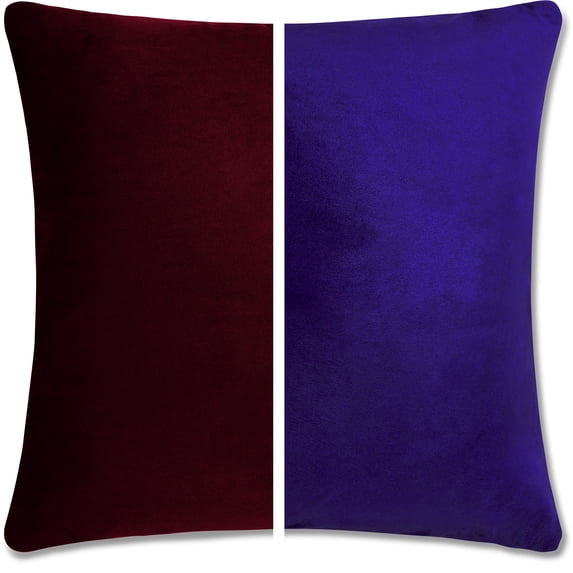 24" x 24" Throw Pillow - Mauve Purple: 2 PCS / 4 Sided. Luxurious Premium Memory Foam Fill w/ Reversible Cover Microsuede/Microplush Fabric. Forever Fluffy, Beautiful & Supportive. Soft & Comfy.