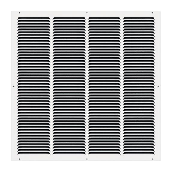 24" x 24" TruAire White Steel Wall Return Air Grille