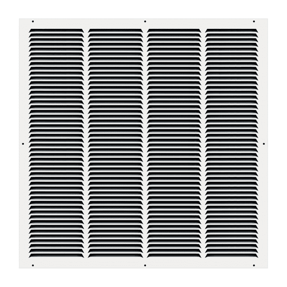 24" x 24" TruAire White Steel Wall Return Air Grille