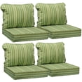 thumbnail image 1 of 24 x 24 Waterproof Outdoor Deep Seat Cushion for Patio Furniture Cushion Replacement, Set of 4, Narrow Stripes Green, 1 of 7
