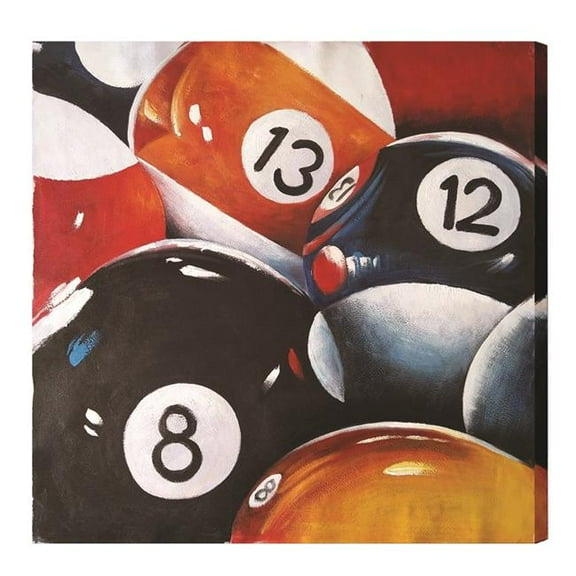 24 x 24 in. 8, 12 & 13 Balls Oil Painting on Canvas