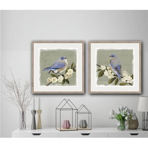 24 x 24 in. Bluebird Branch II Framed Fine Art Print