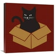 thumbnail image 1 of 24 x 24 in. Cat in a Box - Red Art Print - BG.Studio, 1 of 2