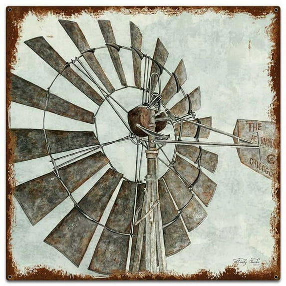 24 x 24 in. Custom Shape - Windmill Metal Sign